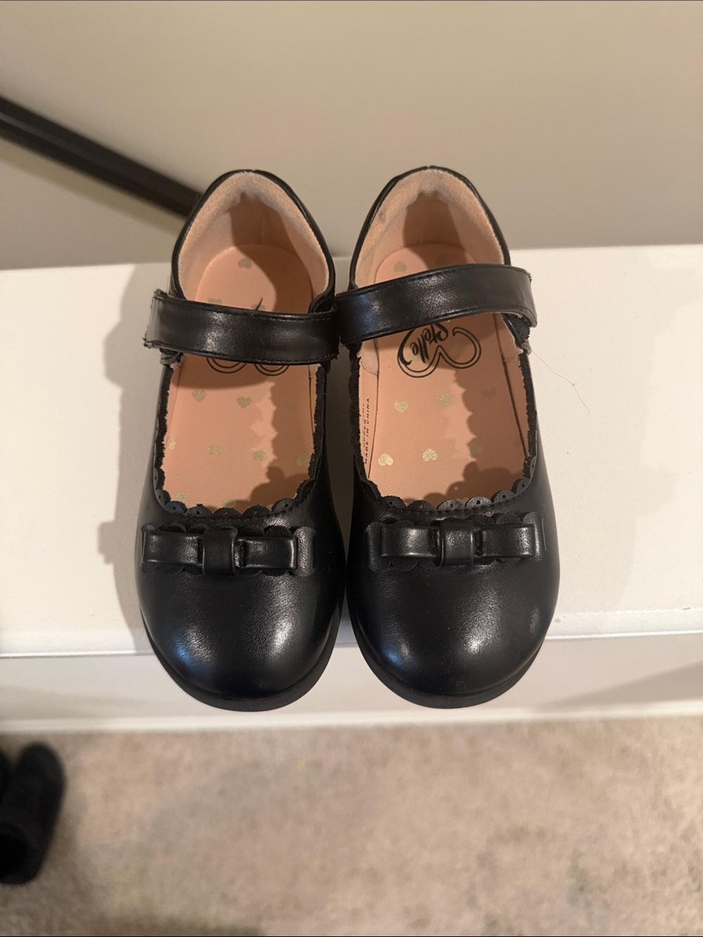 Girls Black Mary Jane Dress Shoes with Bow